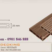 Sàn gỗ nhựa ngoài trời hd135x25【giá rẻ】