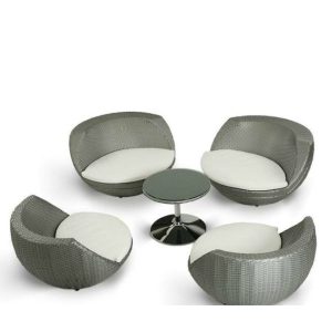 BÀN GHẾ GIẢ MÂY NGOÀI TRỜI MÀU BẠC