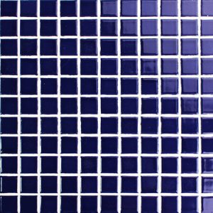 25x25mm Square Glossy Glazed Porcelain Cobalt Blue BCI612,Mosaic tile, Ceramic mosaic, Glazed mosaic tile, Blue pool tiles Mosaic