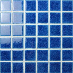 48x48mm Heavy Ice Crackle Surface Square Glossy Porcelain Dark Blue BCK608,Mosaic tile, Ceramic mosaic, Dark blue swimming pool tiles, Beautiful pool tiles