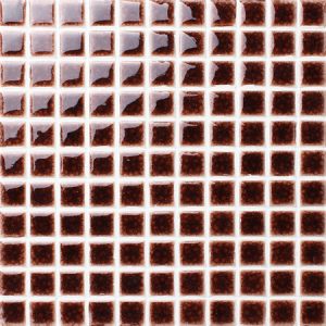 23x23mm Heavy Ice Crackle Surface Square Glossy Porcelain Brown BCI928,Mosaic tile, Ceramic mosaic, Heavy crackle mosaic tile, High quality pool tiles