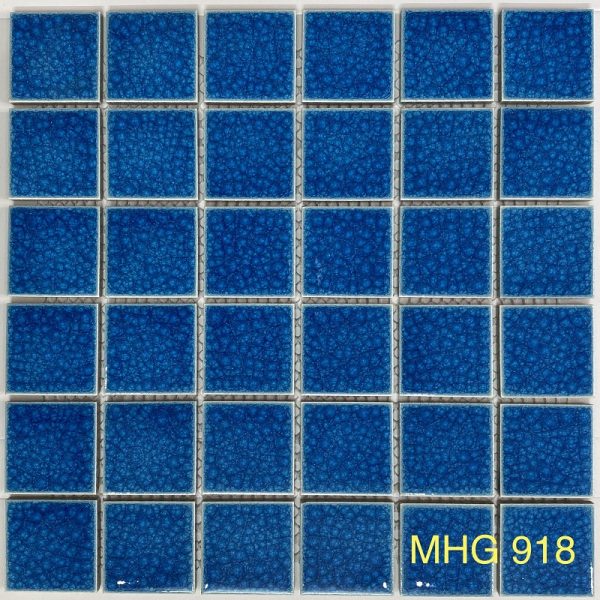 Gạch Mosaic Gốm Men Rạn 2 Lớp Màu Xanh Biển