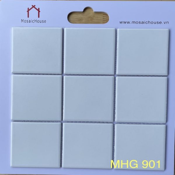 Gạch Mosaic 10x10 Men Mờ Màu Trắng