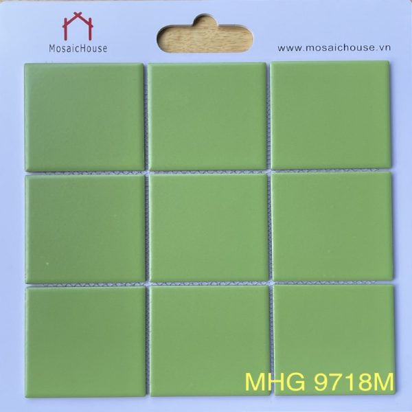 Gạch Mosaic 10x10 Men Mờ Màu Xanh Lá