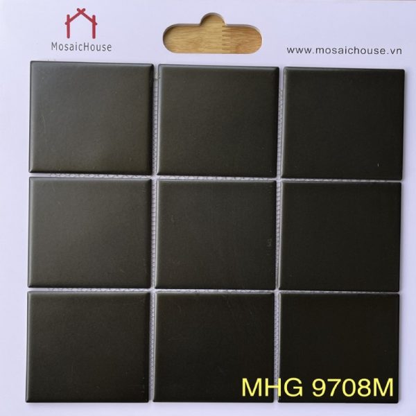 Gạch Mosaic 10x10 Men Mờ Màu Đen