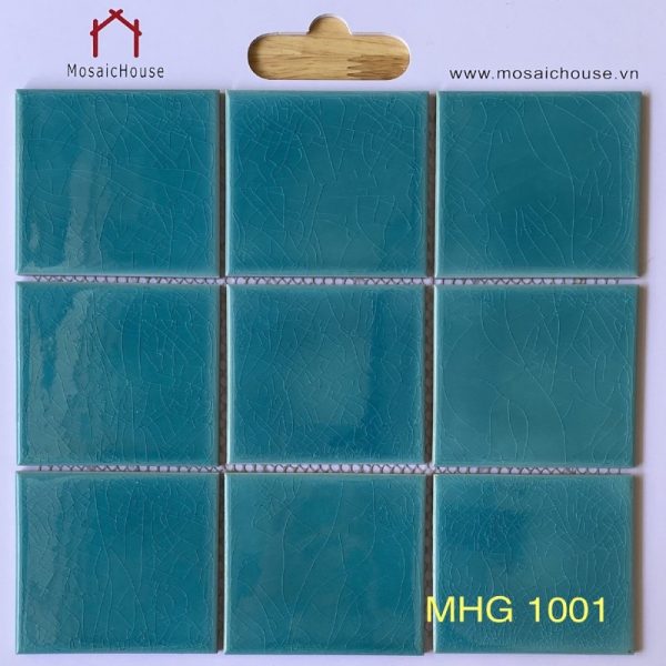 Gạch Mosaic Gốm Men Rạn 1 Lớp Màu Xanh