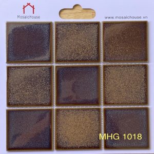 Gạch Mosaic 10x10 Men Rạn Màu Nâu