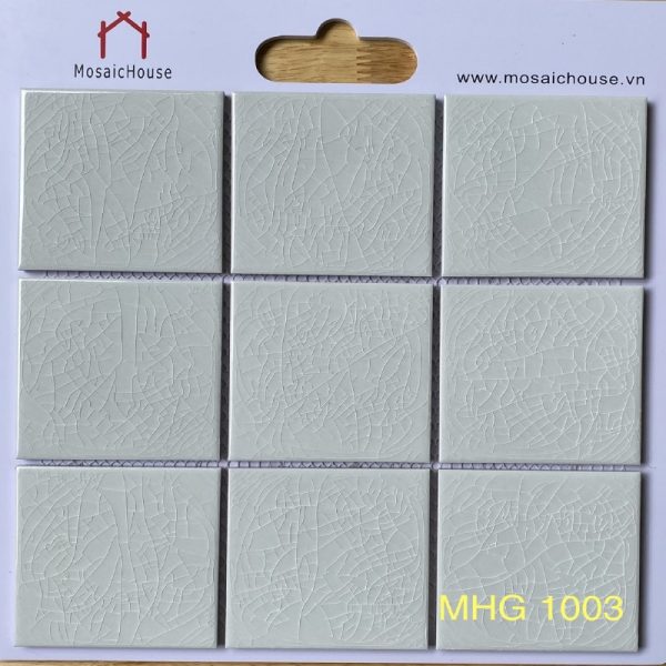 Gạch Mosaic 10x10 Men Rạn 1 Lớp Màu Trắng