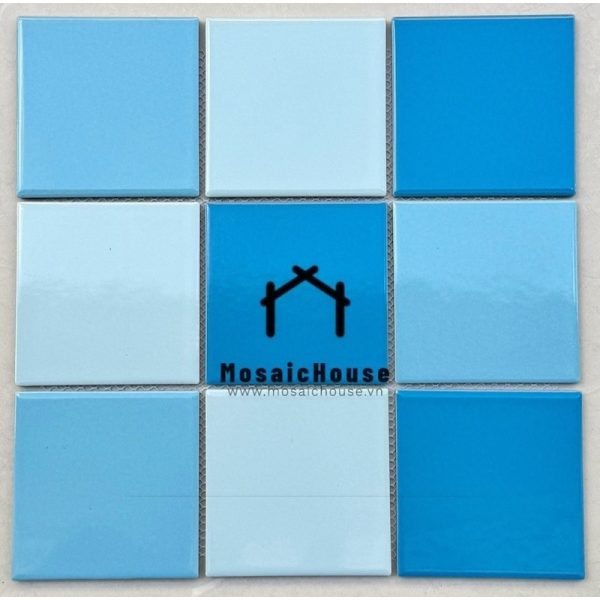 Gạch Mosaic 10x10 Men Bóng Mix Màu Xanh Biển