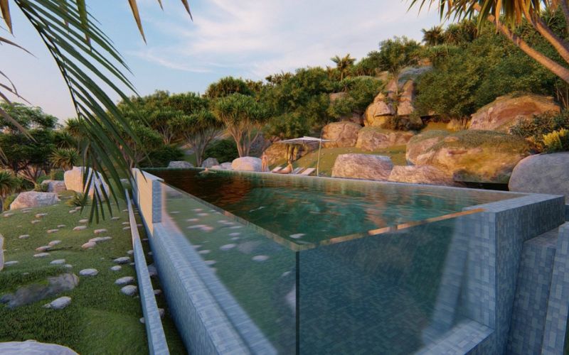 Mê mẩn với hồ bơi có vách làm từ vật liệu Acrylic Mê mẩn với hồ bơi có vách làm từ vật liệu Acrylic