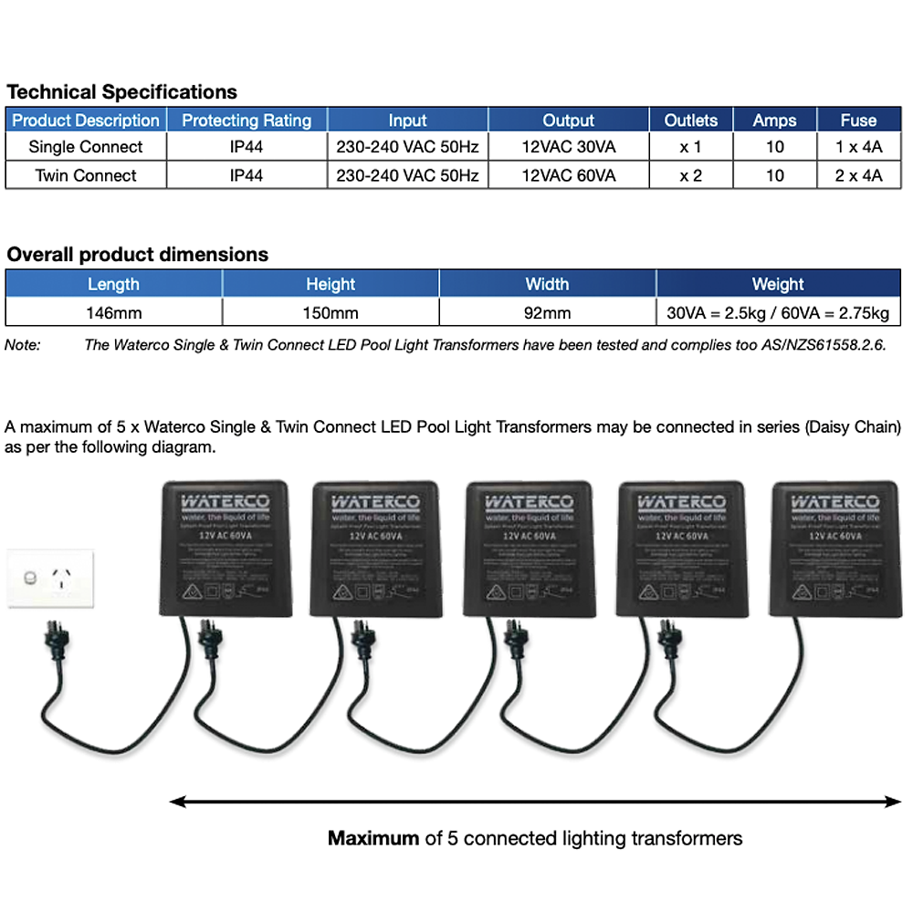 Biến thế đèn Waterco - Dùng cho đèn hồ bơi Biến thế đèn Waterco - Dùng cho đèn hồ bơi - Ảnh 3