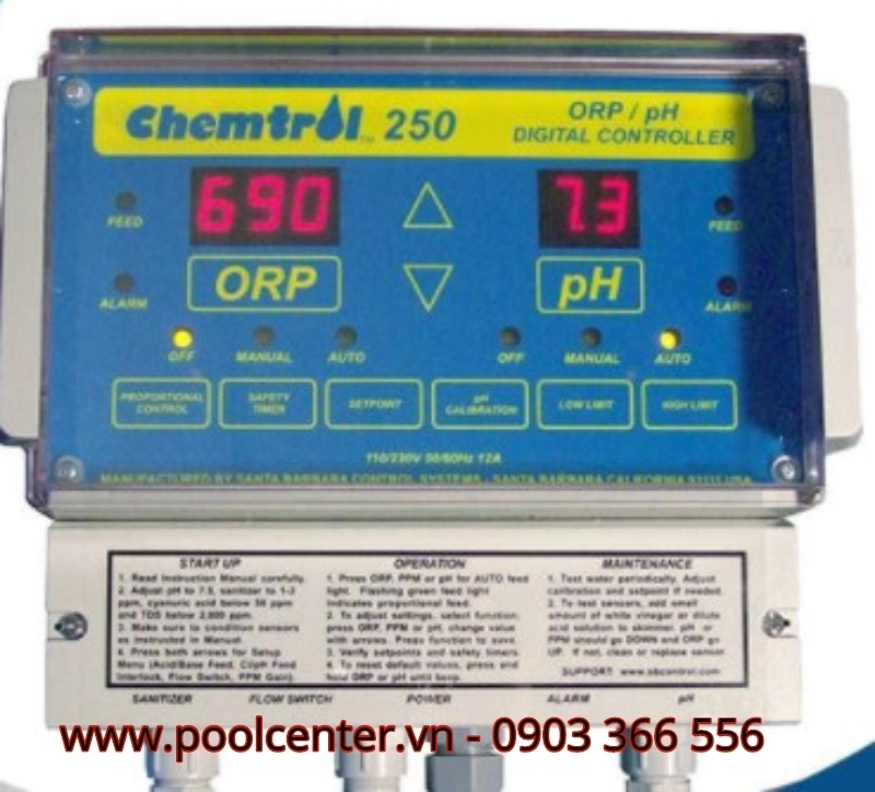THIẾT BỊ CHÂM HÓA CHẤT TỰ ĐỘNG CHEMTROL 250 ORP/PH THIẾT BỊ CHÂM HÓA CHẤT TỰ ĐỘNG CHEMTROL 250 ORP/PH - Ảnh 2