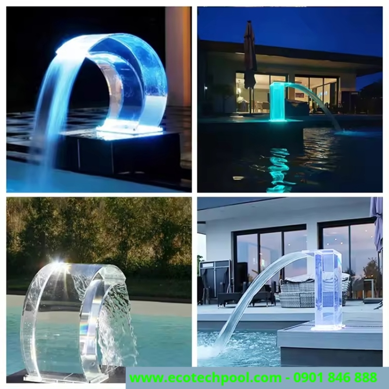 Thác nước trong suốt acrylic cho hồ bơi bể bơi thác nước acrylic trong suốt cho hồ bơi, màn nước acrylic trong suốt cho hồ bơi, thác nước bể bơi, thác nước hồ bơi, màn nước hồ bơi, màn nước bể bơi, phụ kiện hồ bơi, thiết bị hồ bơi, linh kiện hồ bơi, lắp đặt thác nước hồ bơi, lắp đặt màn nước hồ bơi