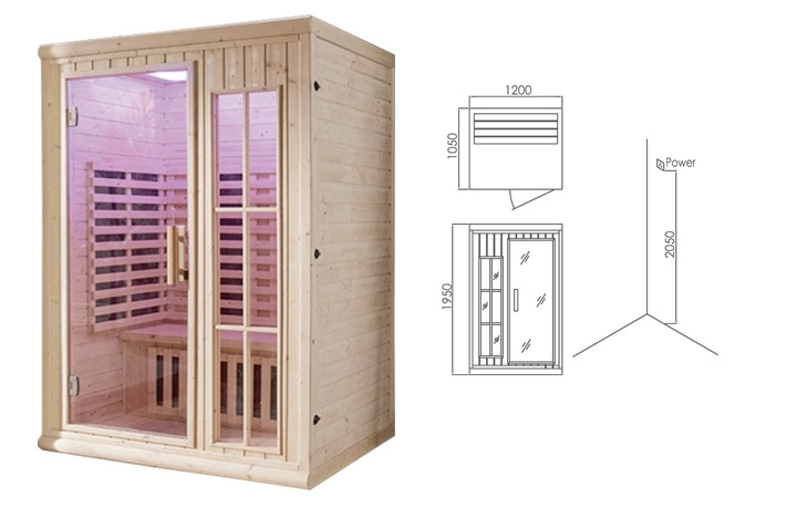 Phòng xông hơi khô sauna 1.2x1.05 mét Phòng xông hơi khô sauna 1.2x1.05 mét - Ảnh 2