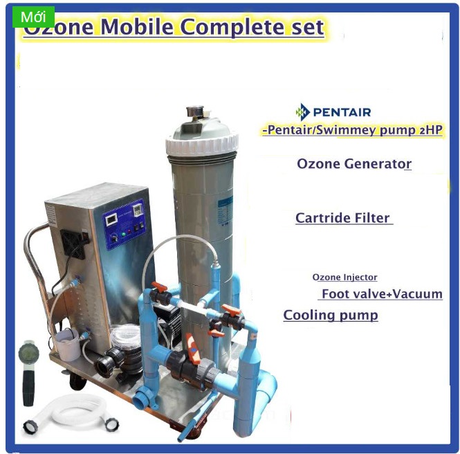 Thiết bị bể bơi hoàn chỉnh, hệ thống ozone sạch sẽ và an toàn 2HP Thiết bị hồ bơi lắp sẵn máy bơm và khử trùng ozone