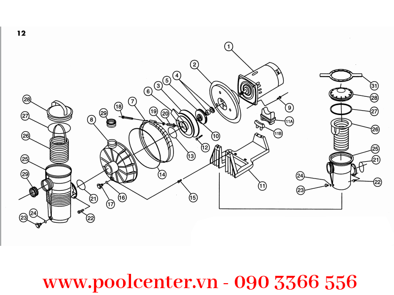 MÁY BƠM HỒ BƠI PENTAIR CHALLENGER CF 2 HP UR cach lap dat may bom ho boi203