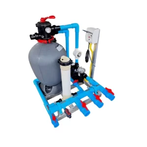 Máy lọc hồ bơi lắp ráp sẵn lọc cát và bình châm hoá chất tự động công suất 15m3/h