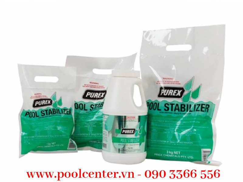 HÓA CHẤT ỔN ĐỊNH CHẤT LƯỢNG NƯỚC HỒ BƠI PUREX POOL STABILISER hóa chất xử lí nước hồ Bơi, phân phối hóa chất hồ bơi, hóa chất xử lí bể bơi, báo giá hóa chất hồ bơi, hướng dẫn sử dụng hóa chất hồ bơi, mua hóa chất hồ bơi tại tphcm, cong ty cũng cấp hóa chất hồ bơi,hóa chất hồ bơi chính hãng, hóa chất xử lí nước hồ bơi giá rẻ, hóa chất xử lí nước bể bơi cao cấp