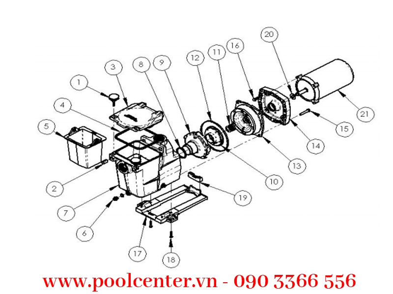 MÁY BƠM NƯỚC HỒ BƠI HAYWARD SUPER 3/4 HP MÁY BƠM NƯỚC HỒ BƠI HAYWARD SUPER 3/4 HP - Ảnh 3