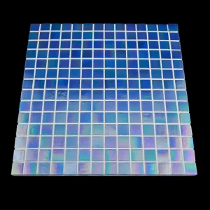 GẠCH MOSAIC PHỦ THỦY TINH NGUYÊN TẤM MÀU XANH ÁNH KIM CAO CẤP