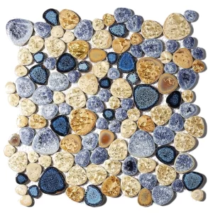 GẠCH MOSAIC TRÁNG MEN MÀU XANH LAM CAO CẤP