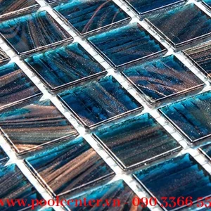 Alternative view of GẠCH MOSAIC KHẢM THỦY TINH MÀU XANH LAM CAO CẤP