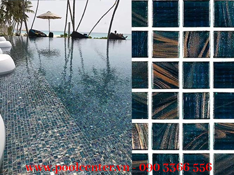 GẠCH MOSAIC KHẢM THỦY TINH MÀU XANH LAM CAO CẤP GẠCH MOSAIC KHẢM THỦY TINH MÀU XANH LAM CAO CẤP - Ảnh 3