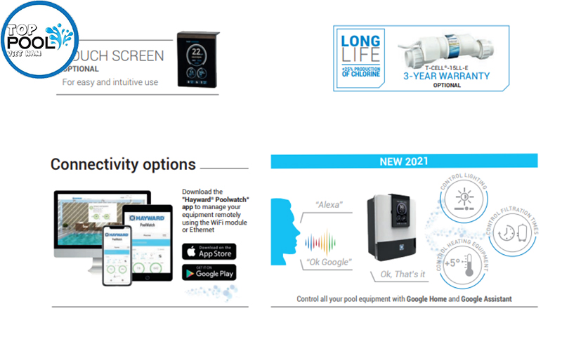 Máy điện phân muối Hayward AquaRite AQR-PLUS-T3E Máy điện phân muối Hayward AquaRite AQR-PLUS-T3E - Ảnh 3