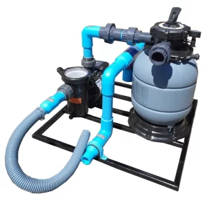 Máy lọc hồ bơi mini lọc cát và máy điện phân muối mini công suất 7m3/h