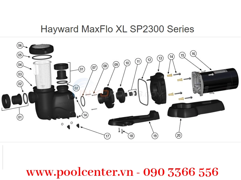 MÁY BƠM NƯỚC HỒ BƠI CAO CẤP HAYWARD MAXFLO XL 2 HP MÁY BƠM NƯỚC HỒ BƠI CAO CẤP HAYWARD MAXFLO XL 2 HP - Ảnh 3