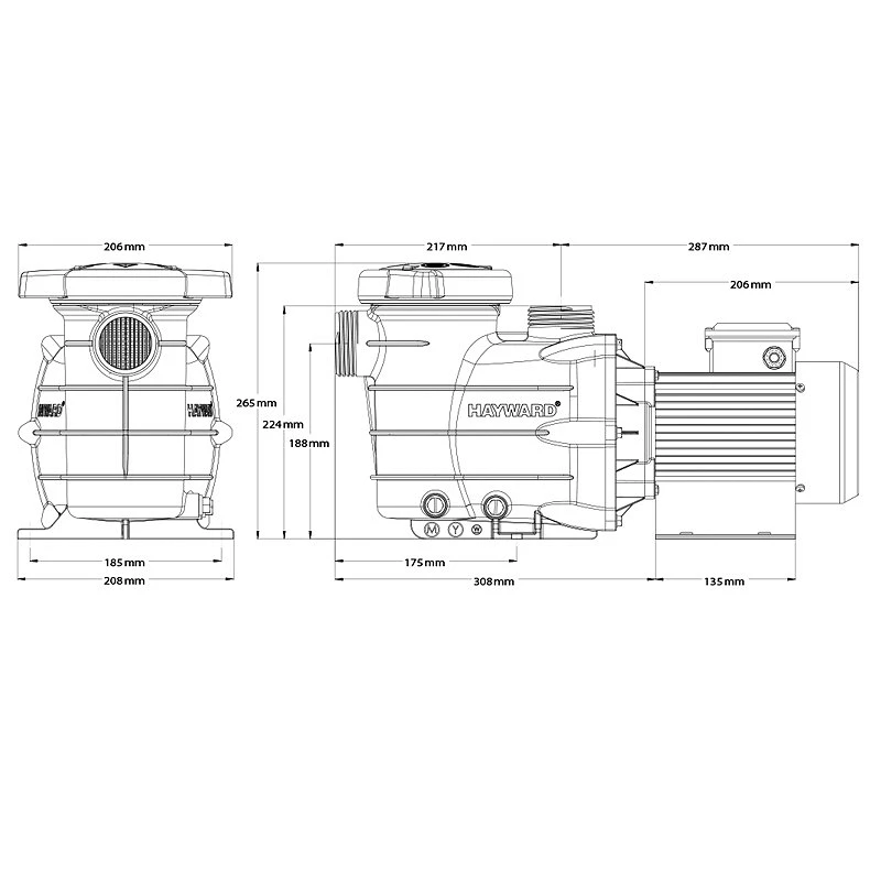 Bơm bể bơi Hayward Starpump Powerline 0,75 HP 1 Pha Bơm bể bơi Hayward Starpump Powerline 0,75 HP 1 Pha - Ảnh 4