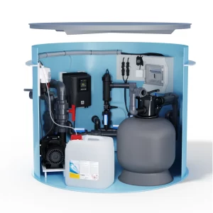 Máy lọc âm đất hình trụ công suất 11m3/h