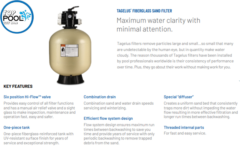 Bình lọc cát hồ bơi Pentair TA60D Bình lọc cát hồ bơi Pentair TA60D - Ảnh 4