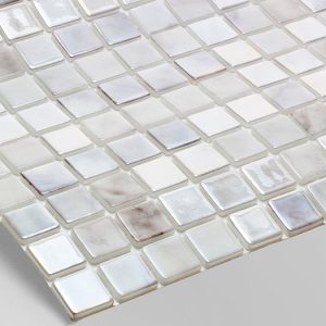 Gạch Mosaic Thủy Tinh Trắng Thiên Nga Hồ Bơi Reviglass Lumak Swan