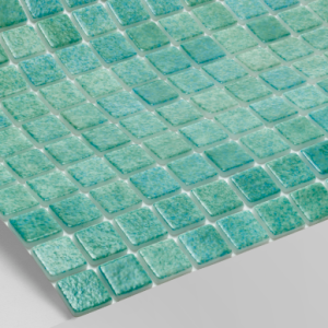 Gạch Mosaic Thủy Tinh Xanh Đảo Hồ Bơi Reviglass Giava