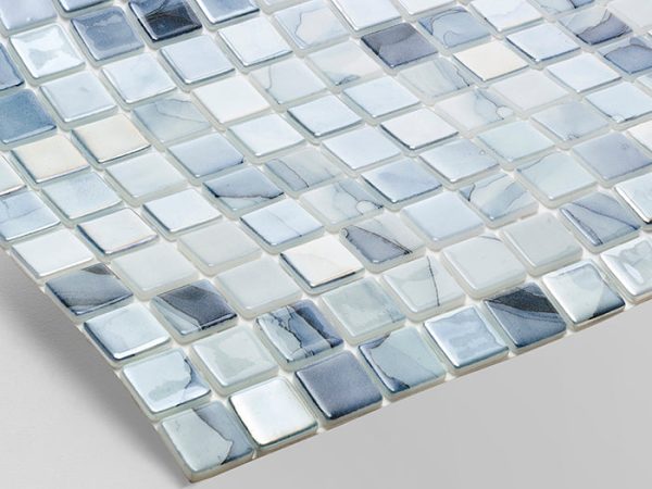 Gạch Mosaic Thủy Tinh Trắng Albatross Hồ Bơi Reviglass Lumak