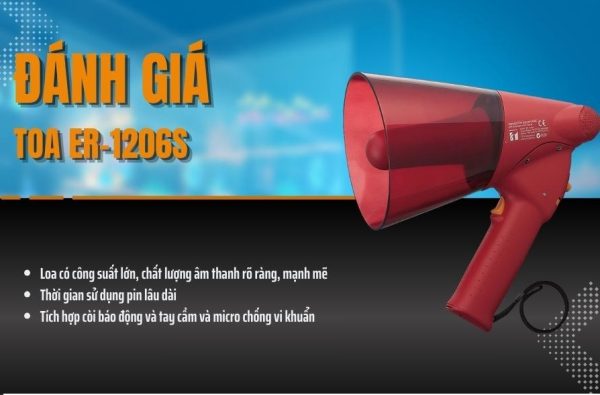 Megaphone cầm tay chống nước TOA ER-1206S nhập khẩu - hình 2