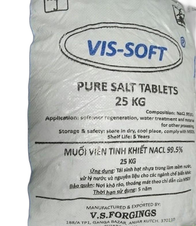 Muối Viên Vissoft NaCl 99,9% Dạng Hạt – Muối Hồ Bơi Cao Cấp