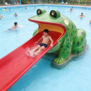 Phao trượt nước hình ếch hoạt hình bằng sợi thủy tinh FRP