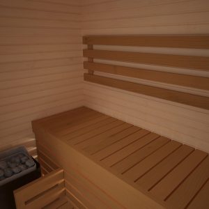Cabin Sauna khô gỗ thông 2 người 1.2x1.2m (lò 4.5kW)