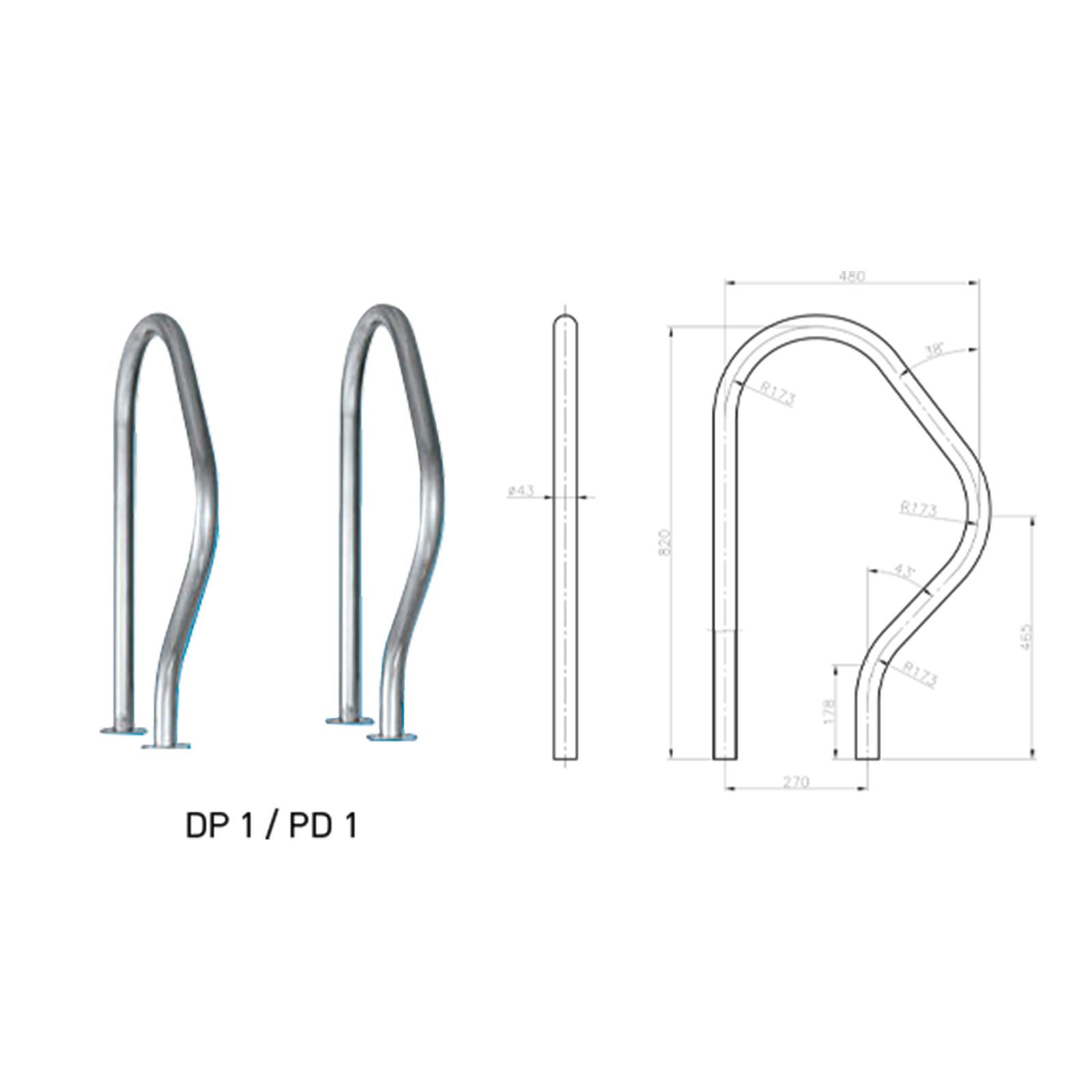 Thang bơi Kripsol DP1/PD1 - Thiết bị hồ bơi cao cấp nhập khẩu Tây Ban Nha