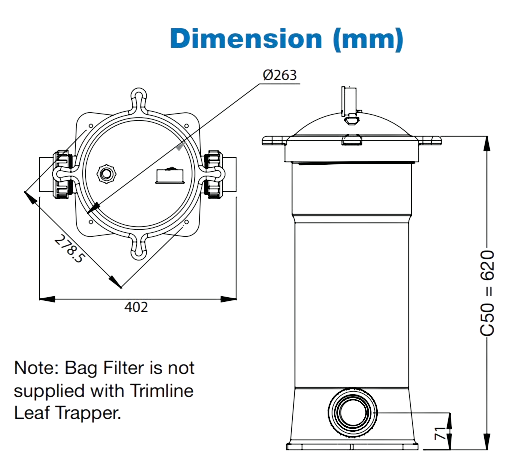 Phụ Kiện Hồ Bơi Waterco Trimline Leaf 4 Lá