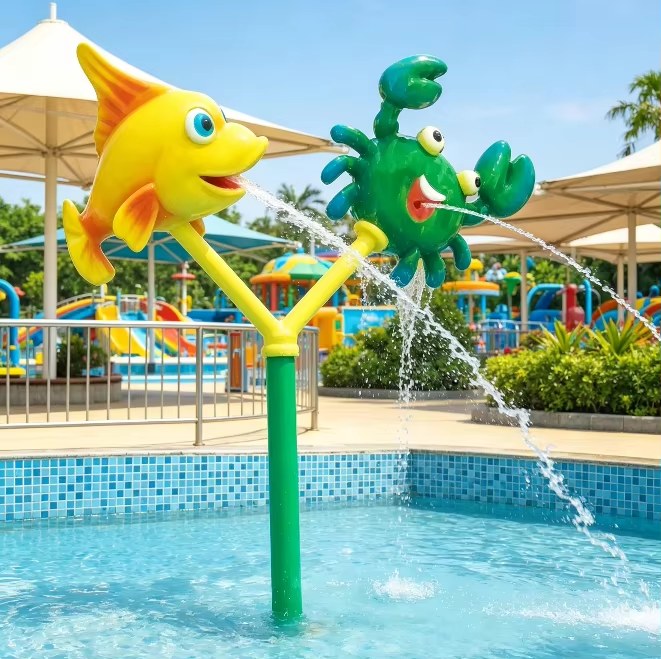 Thiết bị phun nước hình cá cua cho trẻ em Sợi thủy tinh (FRP) - hình 3