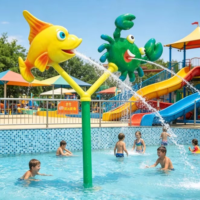 Thiết bị phun nước hình cá cua cho trẻ em Sợi thủy tinh (FRP) - hình 4