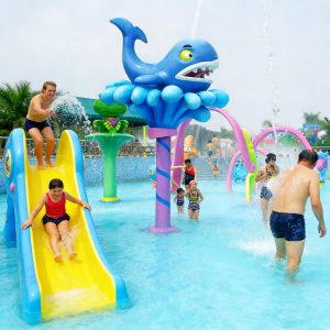 Thiết bị phun nước hình cá voi cho công viên nước Sợi thủy tinh (FRP)
