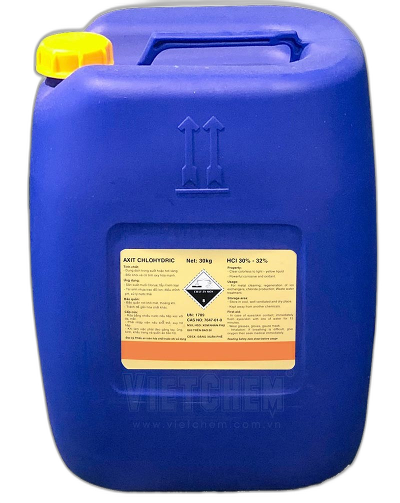 Axit HCl 32% – Hóa Chất Giảm pH Hồ Bơi