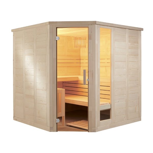 Cabin Xông Hơi Khô Komfort Corner Large 3-4 Người Gỗ Aspen