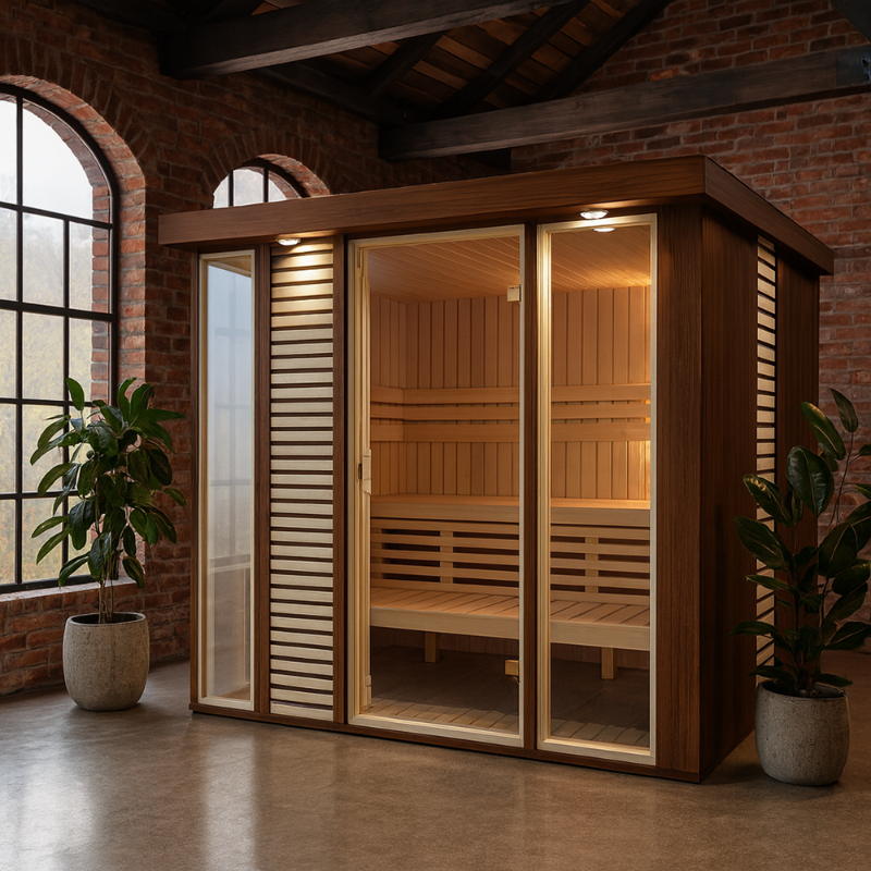 Cabin Xông Hơi Khô Leili Exclusive 3-4 Người Gỗ Thông – hình 1