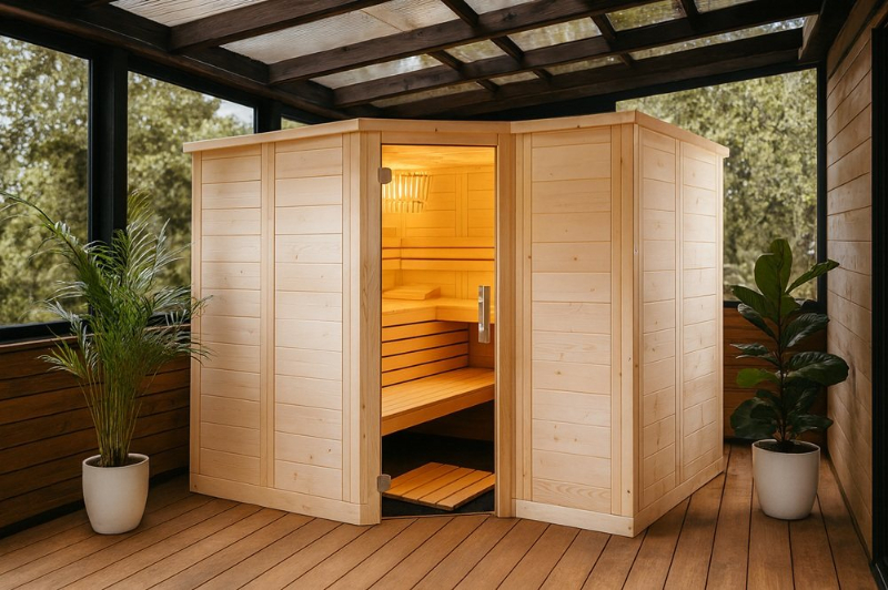 Cabin Xông Hơi Khô Polaris Large 3-4 Người Gỗ Thông – hình 2