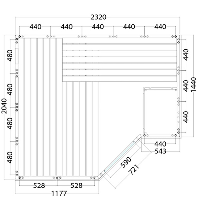 Cabin Xông Hơi Khô Polaris Large 3-4 Người Gỗ Thông – hình 3